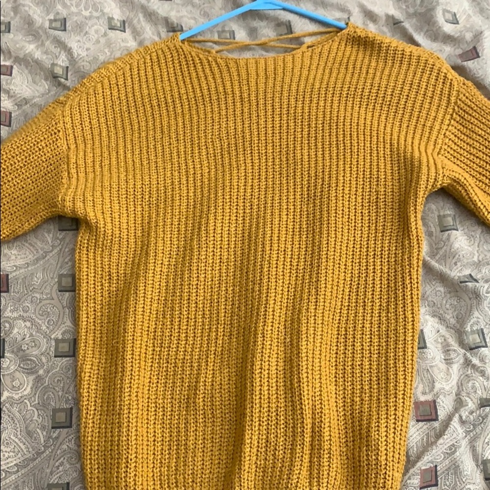 Yellow knitted sweater